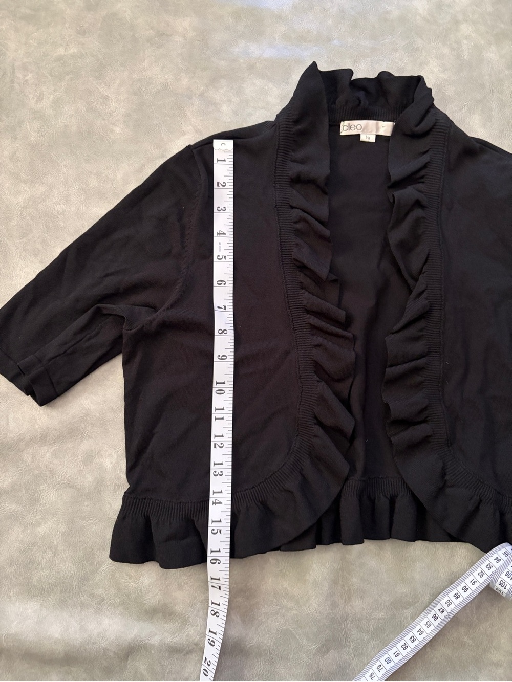 Y2K Black Ruffle Bolero Shrug Short Sleeve Top Whimsigoth 2000s - Picture 9 of 9